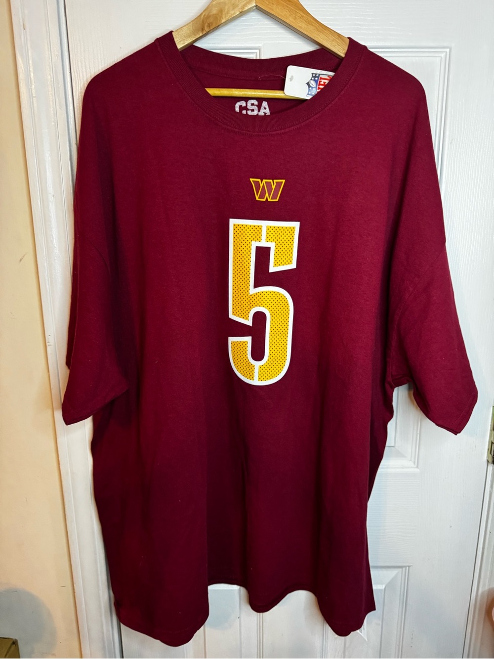New Washington Commanders Men's Jayden Daniels #5 burgundy size 3XL
